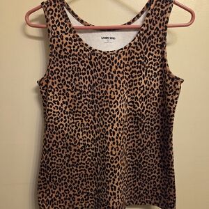 Lands' End Leopard Print Tank Top - Womans Small. NWOT.